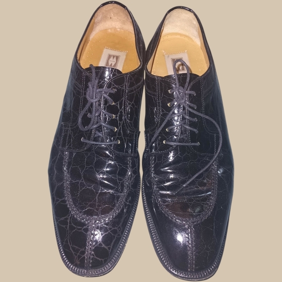 Magnanni Alligator Men's Oxford Shoes Size 9 Black Exotic Leather Lace Up SPAIN - Picture 4 of 8